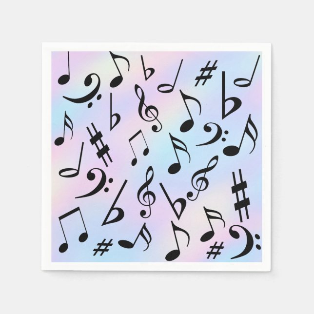 Serviette En Papier Notes musicales Serviettes multilingues Iridescend (Devant)