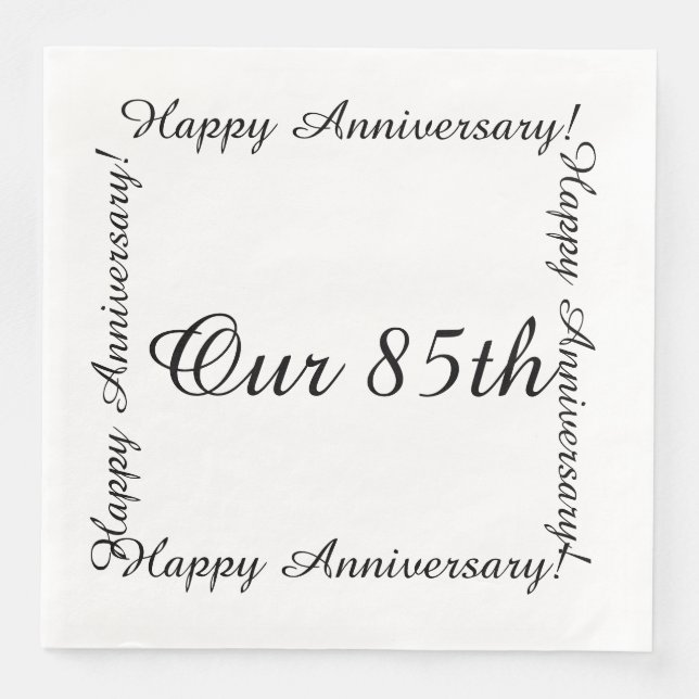 Serviette En Papier Notre 85e anniversaire heureux (Devant)