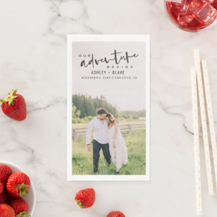 Serviette En Papier Notre aventure commence Script Photo Enregistrer l