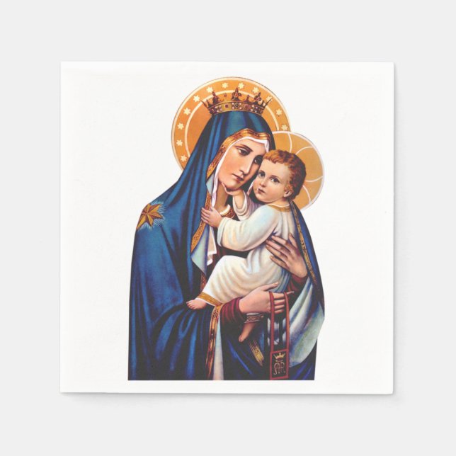 Serviette En Papier Notre-Dame du Mont-Carmel Art dévotionnel (Devant)