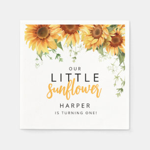 Serviette En Papier Notre fête d'anniversaire de la petite tournesol