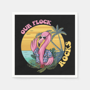 Serviette En Papier Notre Flamant rose Flock Rocks Super Retro
