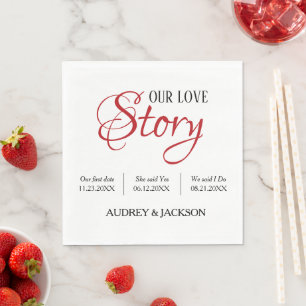 Serviette En Papier Notre histoire d'amour Mariage
