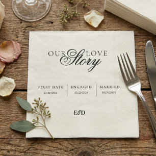 Serviette En Papier Notre Histoire d'Amour Mariage Minimaliste Personn