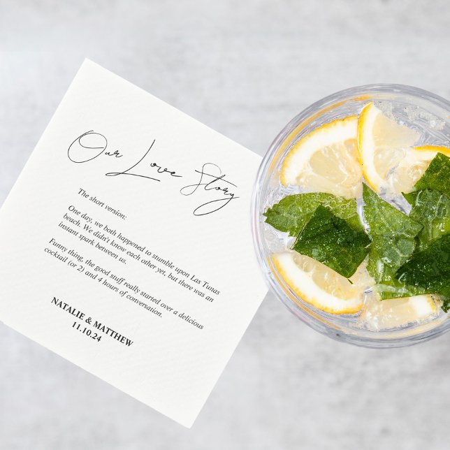 Serviette En Papier Notre histoire d'amour Mariage serviettes (Créateur téléchargé)