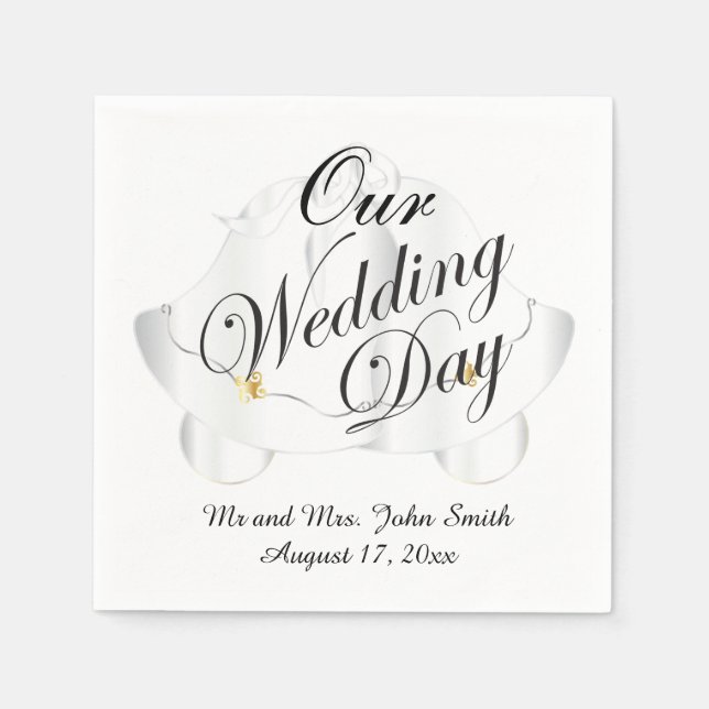 Serviette En Papier Notre jour de mariage (Devant)