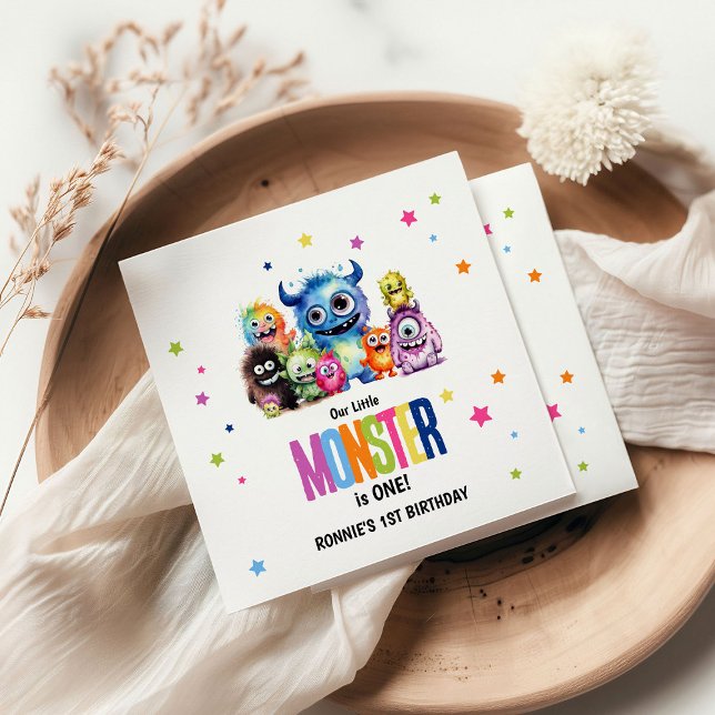 Serviette En Papier Notre Little Monster 1er anniversaire (Créateur téléchargé)