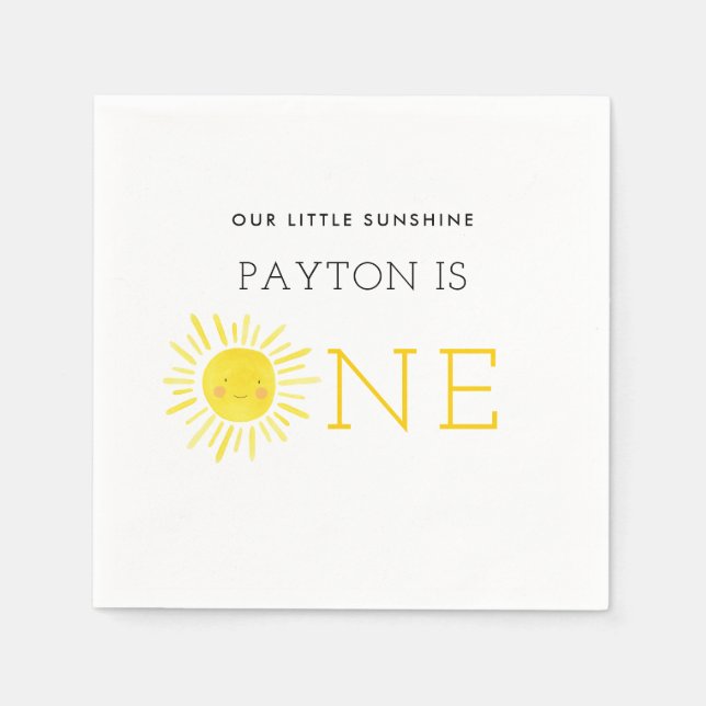 Serviette En Papier Notre Little Sunshine Premier Anniversaire (Devant)