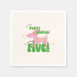 Serviette En Papier Notre petit animal de ballon de fête 5e anniversai