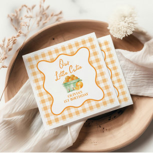 Serviette En Papier Notre petit anniversaire orange