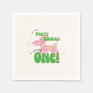 Serviette En Papier Notre Petit Ballons de fête animal 1er anniversair