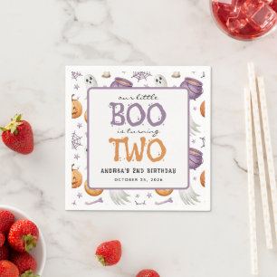 Serviette En Papier Notre petit Boo fête ses deux ans Halloween 2e ann