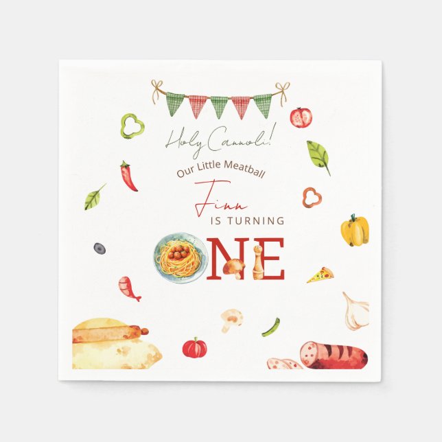 Serviette En Papier Notre Petit Boulet 1er Anniversaire (Devant)