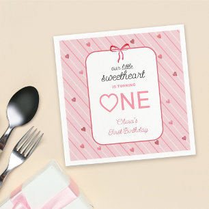 Serviette En Papier Notre Petit Chouchou a un an pour son anniversaire