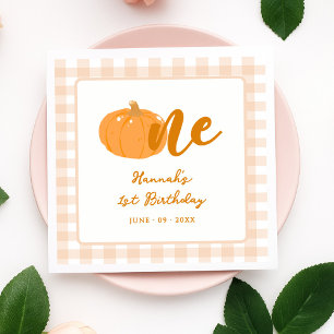 Serviette En Papier Notre petit Citrouille Boho Orange 1er anniversair