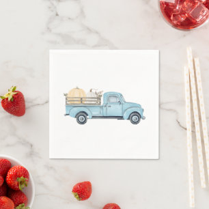 Serviette En Papier Notre petit Citrouille/Camion bleu serviettes d'an