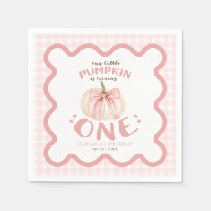 Serviette En Papier Notre Petit Citrouille Fête Son Premier Anniversai