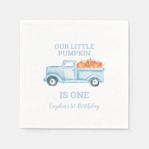 Serviette En Papier Notre petit pumpkin camion bleu clair premier anni