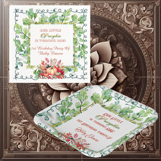Serviette En Papier Notre petite citrouille 1er anniversaire Couronne