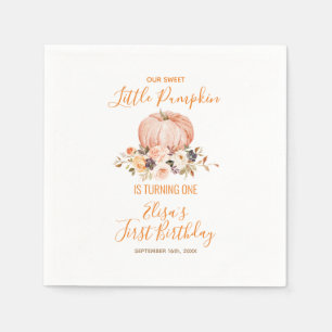 Serviette En Papier Notre petite citrouille douce 1er anniversaire flo