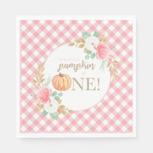 Serviette En Papier Notre petite citrouille florale premier anniversai
