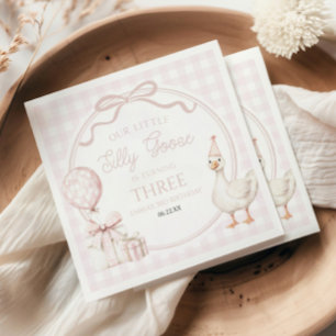 Serviette En Papier Notre petite fête d'anniversaire de l'oie sotte ro