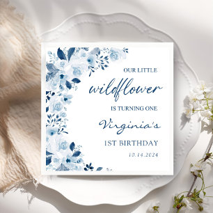 Serviette En Papier Notre Petite Fleur sauvage Bébée Fille 1er anniver