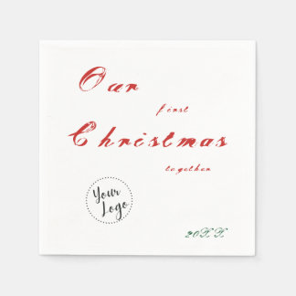 Serviette En Papier Notre Premier Logo de Petite Entreprise de Noël su