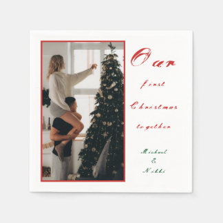 Serviette En Papier Notre premier Noël ensemble Photo personnalisée