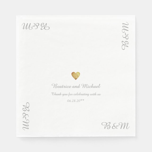 Serviette En Papier Notre Réception De Mariage (Devant)