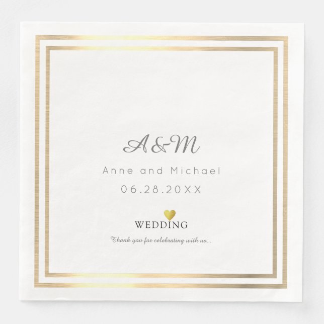 Serviette En Papier notre réception de mariage (Devant)