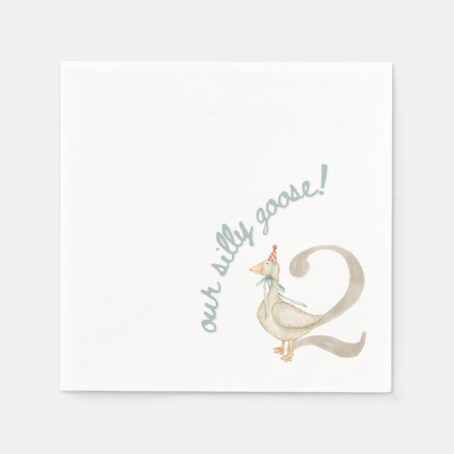 Serviette En Papier Notre Silly Goose 2e Anniversaire Napkin (Devant)