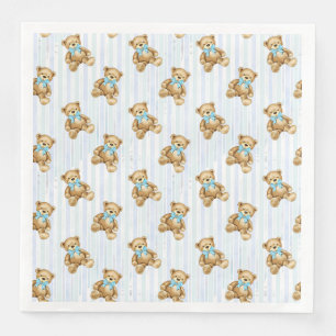 Serviette En Papier Nounours Bébé Bleu #1