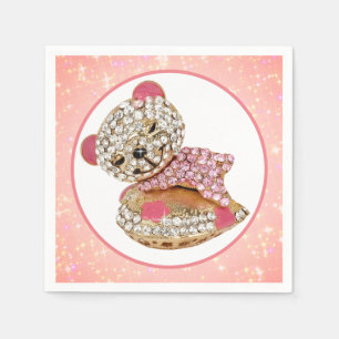 Serviette En Papier Nounours en peluche beauté endormie scintillant di