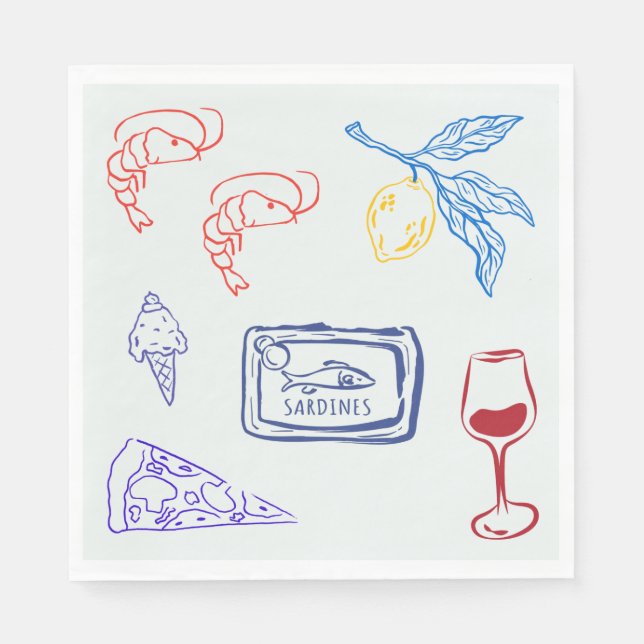 Serviette En Papier Nourriture côtière italienne (Devant)