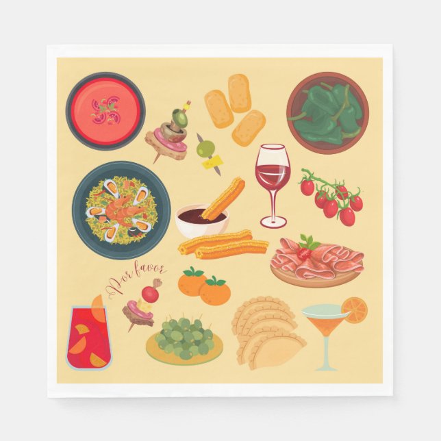 Serviette En Papier Nourriture d'Espagne (Devant)