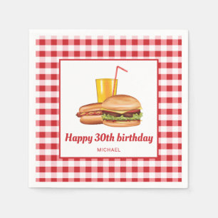 Serviette En Papier Nourriture grillée Hamburger Hot Dog Jardin BBQ An