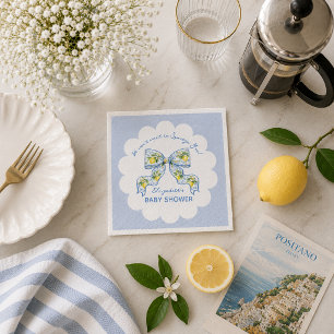 Serviette En Papier Nous avons hâte de vous presser Baby Shower Ruban
