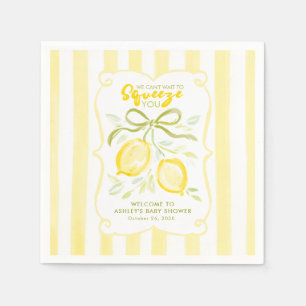 Serviette En Papier Nous avons hâte de vous presser Citrons Baby Showe