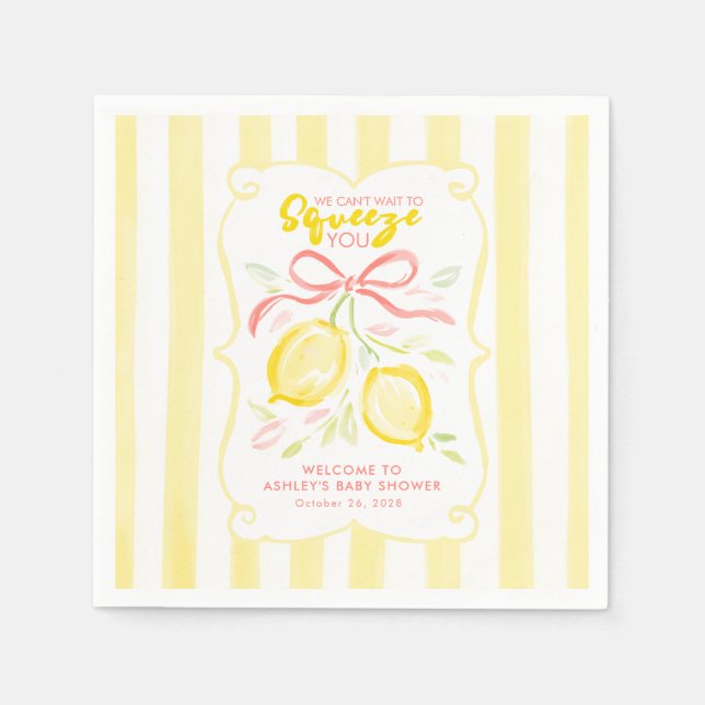 Serviette En Papier Nous avons hâte de vous presser Fête de Bébé Citro (Devant)