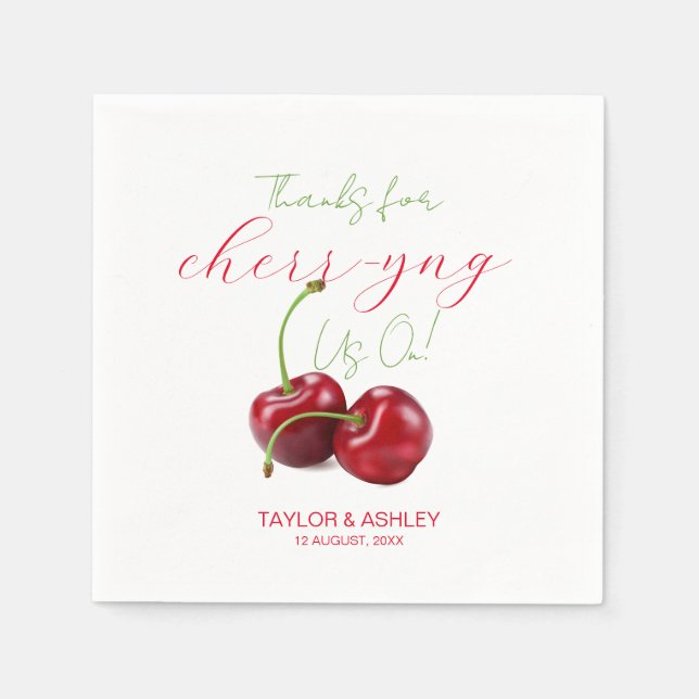 Serviette En Papier Nous Encourageant Sur Fruit De Cerise  (Devant)