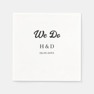 SERVIETTE EN PAPIER NOUS FAISONS COUPLE NOM LETTRE DATE DE MARIAGE SIM