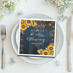 Serviette En Papier Nous Faisons Encore 60ème Anniversaire Mariage Lum