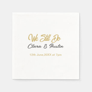 Serviette En Papier Nous faisons encore couple nom date champagne or v