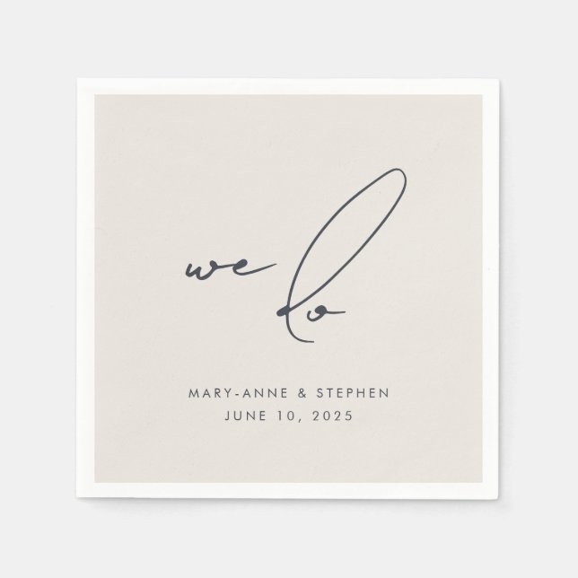 Serviette En Papier Nous faisons la Calligraphie moderne de mariage (Devant)