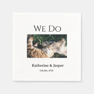 Serviette En Papier Nous faisons mariage fiançailles nom animal photo