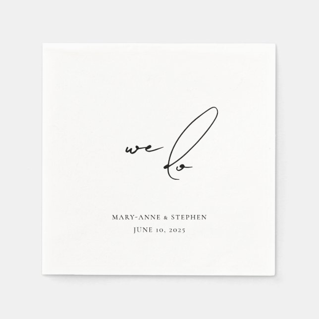 Serviette En Papier Nous faisons Modern Script Fiançailles mariage fêt (Devant)