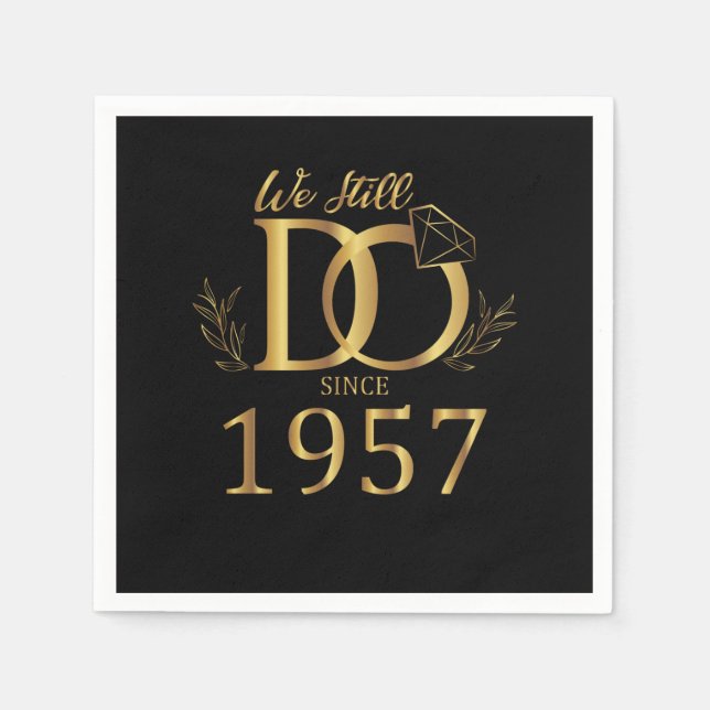 Serviette En Papier Nous faisons toujours depuis 1957 Mariage Annivers (Devant)