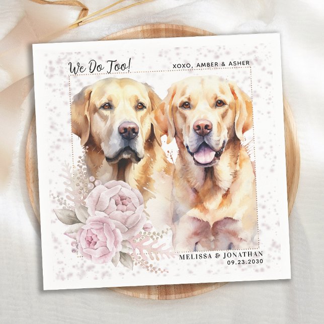 Serviette En Papier Nous faisons trop Labrador Retriever Floral Chien  (Créateur téléchargé)