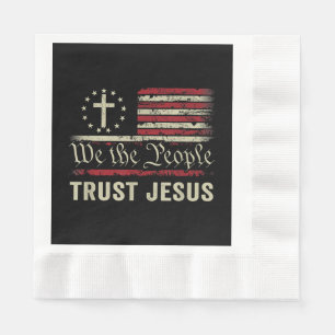 Serviette En Papier Nous Le Peuple Confiance Jésus - USA Drapeau Chris